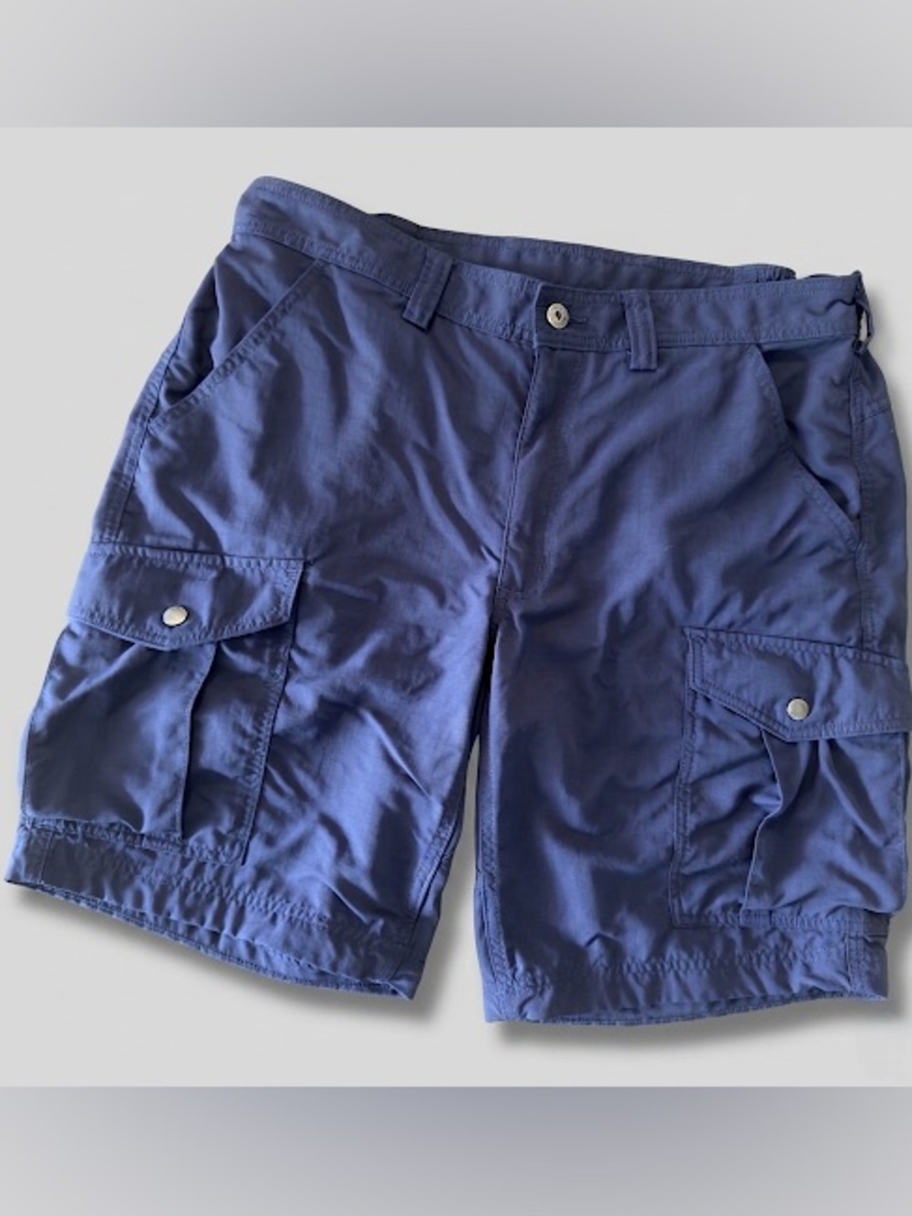 Duluth Trading Navy Cargo Shorts Mens 36 Armachillo Cooling Relaxed Fit 11”
